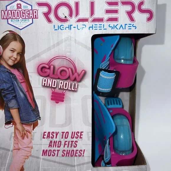 Madd Gear Rollers Light-up Heel Skates Brand New  Glow & Roll 6+ Max. Weight110# - Picture 8 of 8